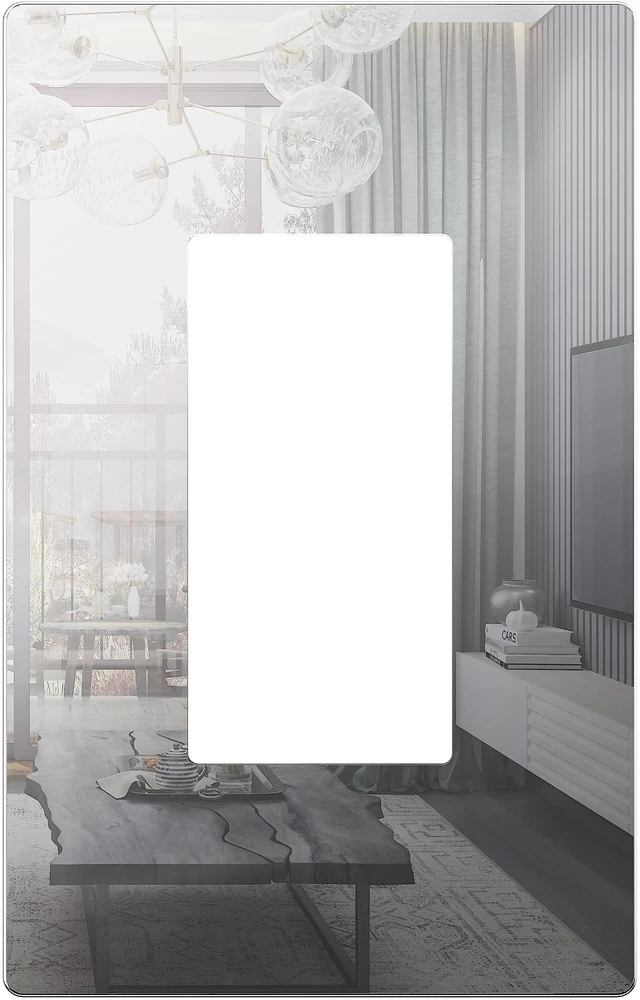 Main image of Decorator Wall Plate, Mid-Size 1-Gang, Acrylic, Mirror Glass Silver Screwless Light Switch/Outlet Cover, Impact Resistant, Reflective, Plexiglass, Tough And Heat Resistant, Easy Installation