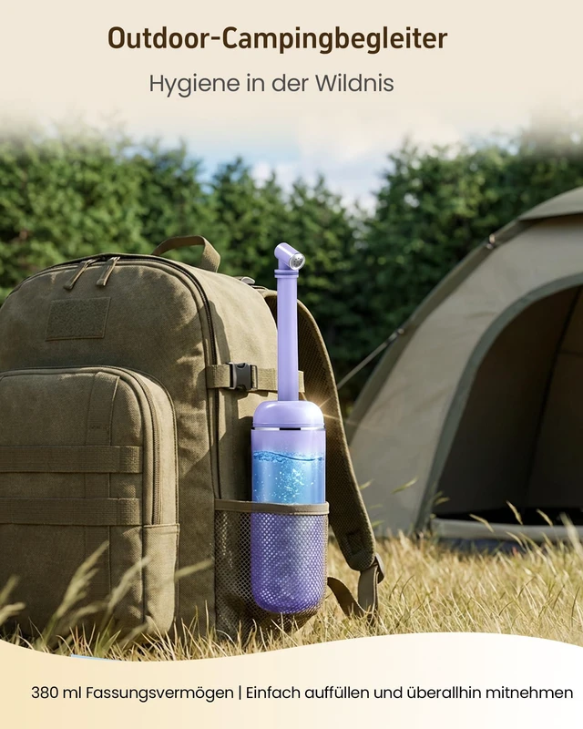 Alt view image 4 of 7 - Portable Bidet for Travel & Camping - Manual Squeeze Peri Bottle Handheld 3 Leak-Proof Seals | BPA-Free | Feminine Hygiene Care | Postpartum | Extendable Sprayer with Nozzle | for Men&Women-Purple