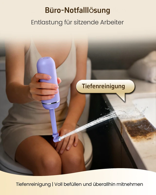 Alt view image 6 of 7 - Portable Bidet for Travel & Camping - Manual Squeeze Peri Bottle Handheld 3 Leak-Proof Seals | BPA-Free | Feminine Hygiene Care | Postpartum | Extendable Sprayer with Nozzle | for Men&Women-Purple