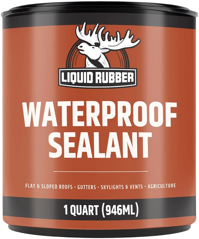Main image of Waterproof Sealant - Roof & Gutter Coating, Black, 1 Quart DIY Leak Repair Coating, Flexible Elastomeric Waterproofing Membrane for Flat & Low-Slope Roofs, Gutters, Concrete, Plywood