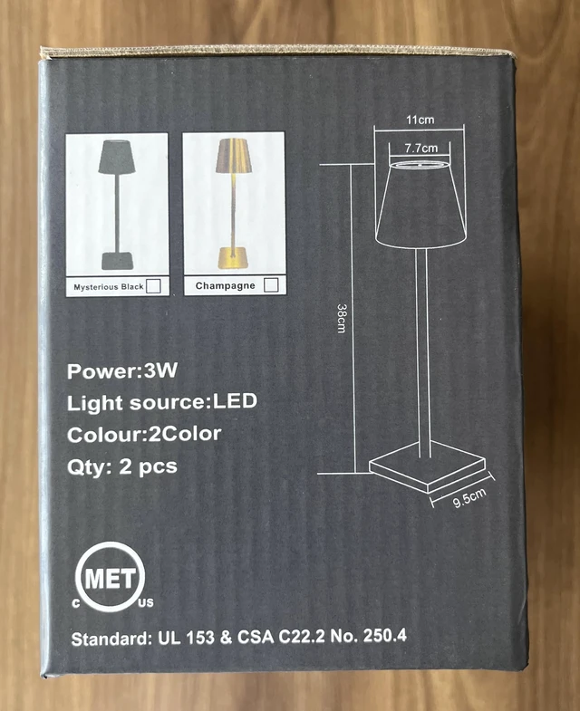 Alt view image 6 of 7 - Black Cordless Table Lamps, 6000mAh Rechargeable Battery, 2 Pack Portable table lights set of 2 wireless battery operated lamps for indoor tables, patio, restaurant, dinner and kitchen