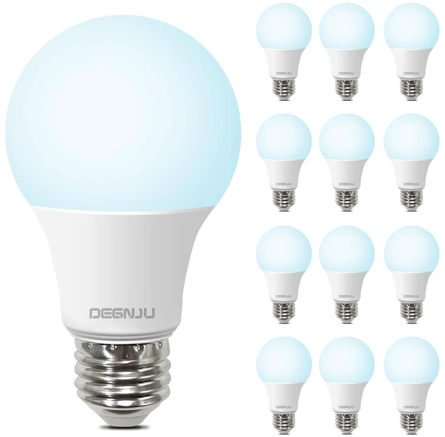 Main image of LED Light Bulbs Daylight 5000K, 60 Watt Equivalent LED Bulbs, A19 Standard Bulbs, 800 LM, 15000 Hours, E26 Base, Non-Dimmable, 8.5W White LED Bulbs for Bedroom Living Room, 12 Pack