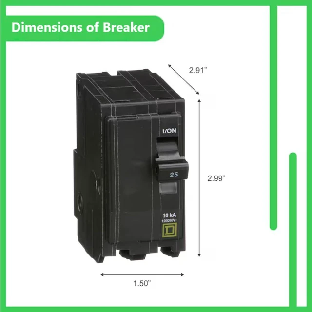Alt view image 6 of 7 - Genuine Square D QO225 25 Amp Double Pole Circuit Breaker Kit UL Listed, Plug-On Replacement for QO Load Center Panel Box, 25A, 120/240V, 10kAIC, 25Amp, 2 Pole QO Circuit Breaker, 1 Pack