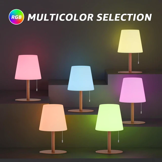 Alt view image 2 of 7 - Shower Lamp Rechargeable Cordless Light Waterproof for Bathroom Spa Portable Battery Operated Table Lamp RGB Mood Lighting LED Night Light for Patio kitchen Camping (Wood Grain)