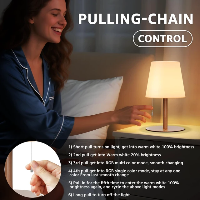 Alt view image 5 of 7 - Shower Lamp Rechargeable Cordless Light Waterproof for Bathroom Spa Portable Battery Operated Table Lamp RGB Mood Lighting LED Night Light for Patio kitchen Camping (Wood Grain)