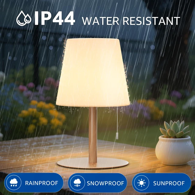 Alt view image 6 of 7 - Shower Lamp Rechargeable Cordless Light Waterproof for Bathroom Spa Portable Battery Operated Table Lamp RGB Mood Lighting LED Night Light for Patio kitchen Camping (Wood Grain)