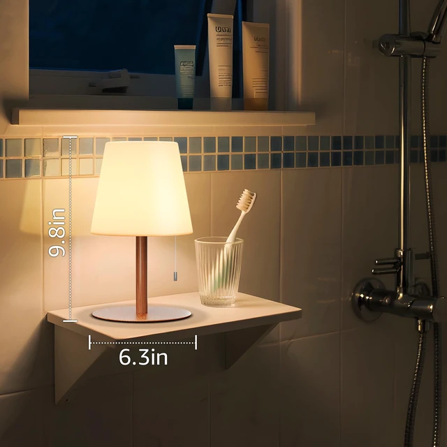 Alt view image 7 of 7 - Shower Lamp Rechargeable Cordless Light Waterproof for Bathroom Spa Portable Battery Operated Table Lamp RGB Mood Lighting LED Night Light for Patio kitchen Camping (Wood Grain)