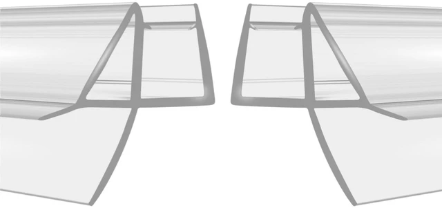 Main image of 2-Pack Shower Door Bottom Seal with Drip Rail for 3/8'' Thick Glass 2×39 inch Frameless Shower Glass Door Sweep Seal Strip Covers up to 13mm Gap