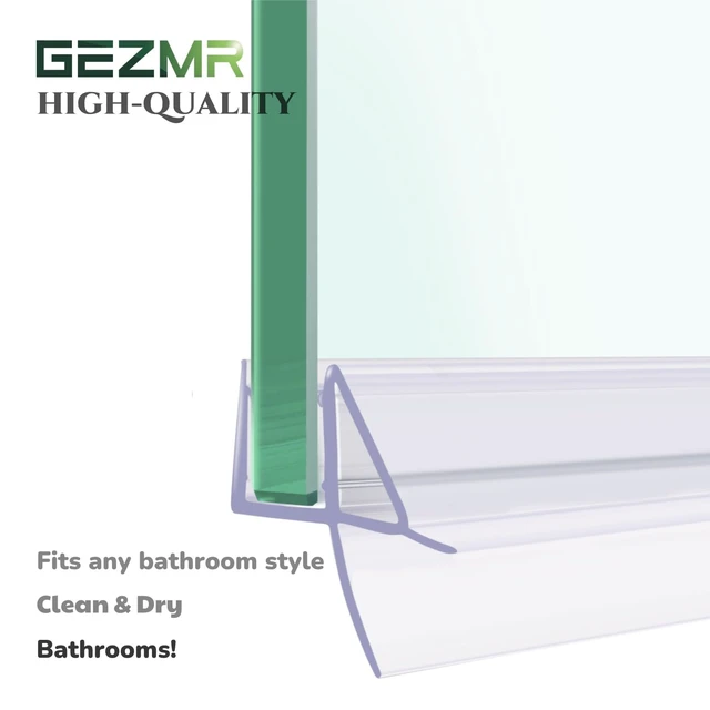 Alt view image 3 of 4 - 2-Pack Shower Door Bottom Seal (1/4'' X 39'') Glass Shower Door Seal Strip with Drip Rail Frameless Shower Door Sweep can Covers up to 13mm Gap