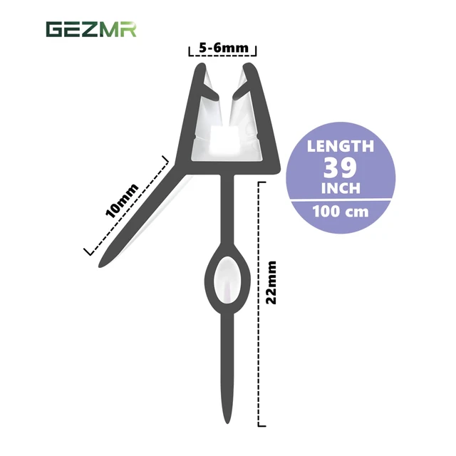 Alt view image 2 of 5 - 2-Pack Frameless Shower Door Bottom Seal (1/4'' X 39'') Clear Glass Shower Door Seal Strip Shower Door Sweep can Covers up to 22mm Gap - Stop Leaks