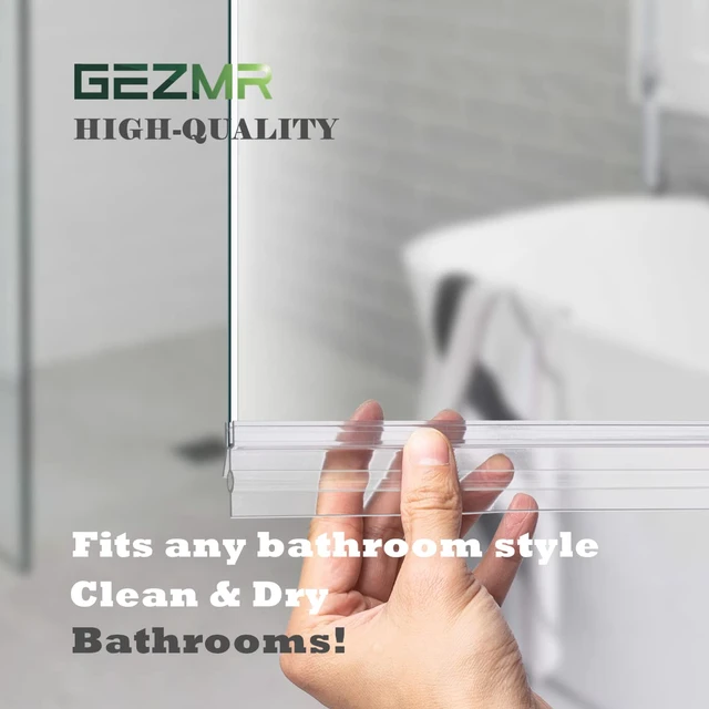 Alt view image 3 of 5 - 2-Pack Frameless Shower Door Bottom Seal (1/4'' X 39'') Clear Glass Shower Door Seal Strip Shower Door Sweep can Covers up to 22mm Gap - Stop Leaks