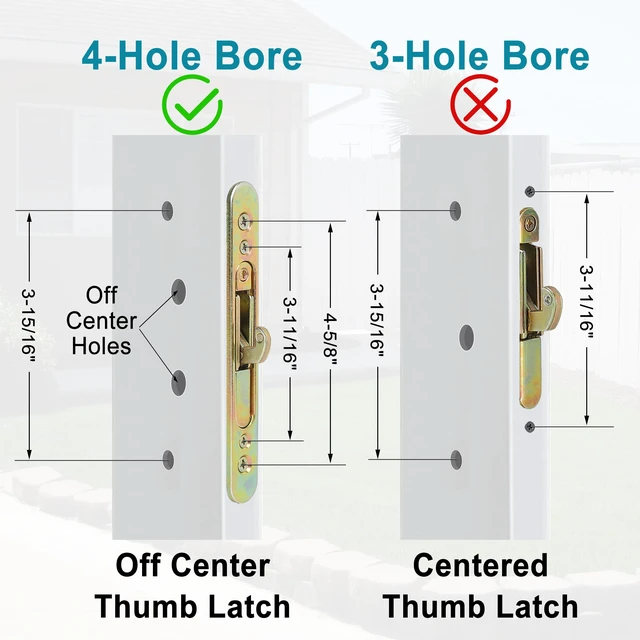 Alt view image 5 of 7 - Offset Position Keyed Sliding Patio Door Handleset with Mortise Lock, 45° Keyway, 3-15/16" H.C., Fits 1-3/8" to 2" Thick Doors, Non-Handed, White Diecast
