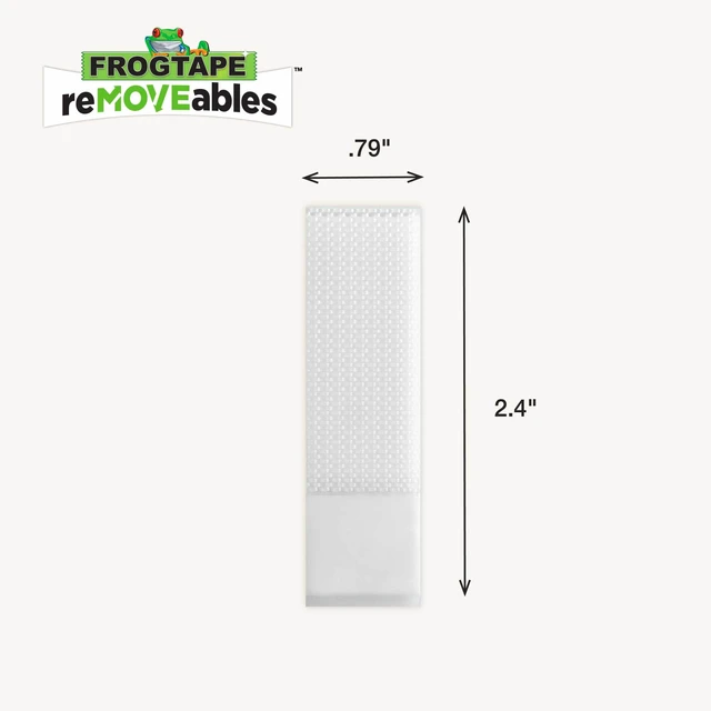 Alt view image 3 of 7 - reMOVEables Medium Picture Hanging Strips, Damage-Free Removable Adhesive Wall Strips, Picture Hangers, Stick On Wall Mounting for Frames, Canvas, Home Décor, White, 12 Pairs (24 Pieces)