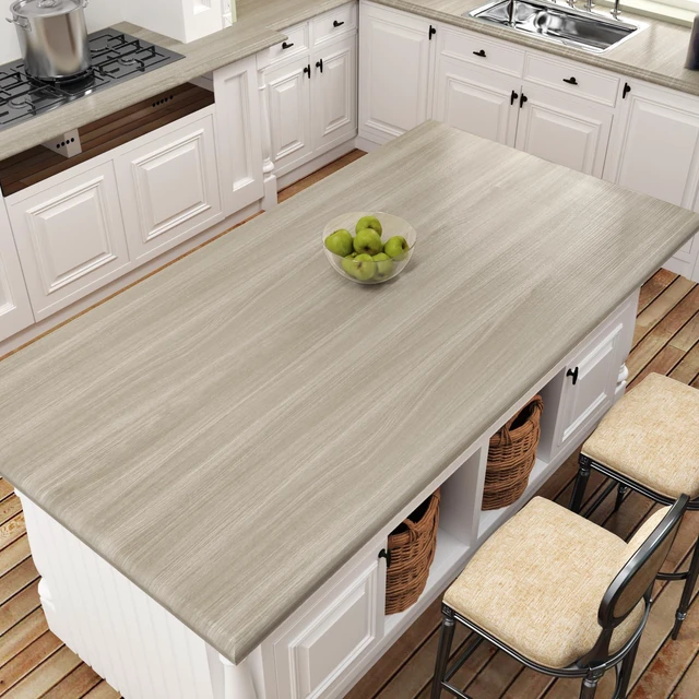 Alt view image 6 of 7 - Neutral Wood Contact Paper for Countertops Waterproof Wood Peel and Stick Wallpaper Self Adhesive Kitchen Counter Contact Paper for Tables Dresser Cabinets Bathroom Shelf Liner 15.8" x 393"