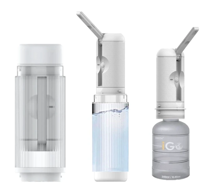 Main image of ® Go+ Portable Travel Bidet Rechargeable, 300ml+250ml Ivory White Handheld personal hygiene water jet, men and women; 3 pressure modes, long-press stop; 2 bottles, carry bag