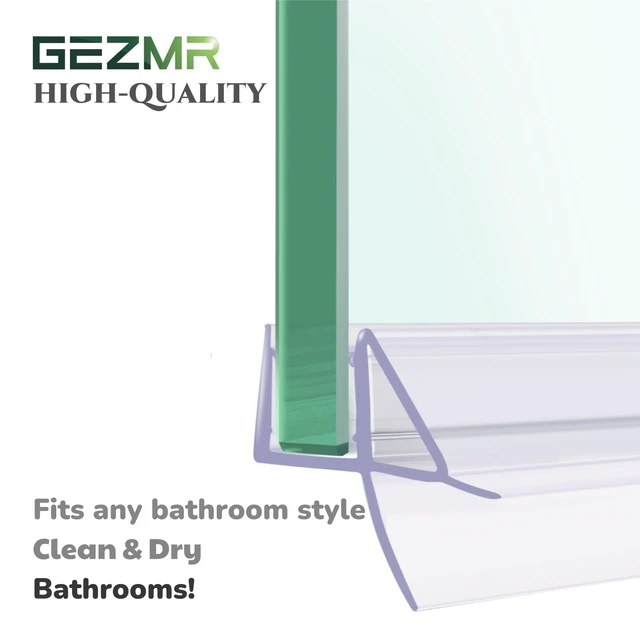 Alt view image 3 of 4 - 2-Pack Shower Door Bottom Seal with Drip Rail for 3/8'' Thick Glass 2×39 inch Frameless Shower Glass Door Sweep Seal Strip Covers up to 13mm Gap