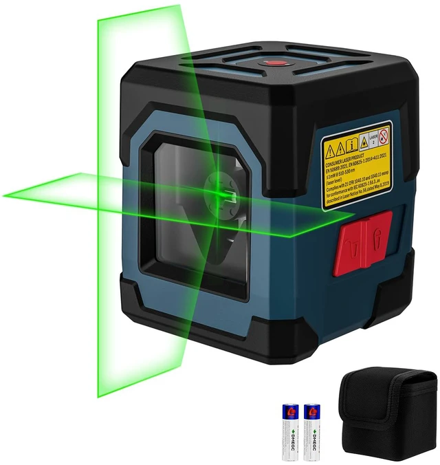 Main image of Laser Level, Cross Line Laser with Self-Leveling, Vertical and Horizontal Line, Rotatable 360 Degree, Carrying Pouch, Battery Included (Not Tripod)