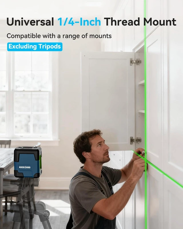 Alt view image 5 of 7 - Laser Level, Cross Line Laser with Self-Leveling, Vertical and Horizontal Line, Rotatable 360 Degree, Carrying Pouch, Battery Included (Not Tripod)
