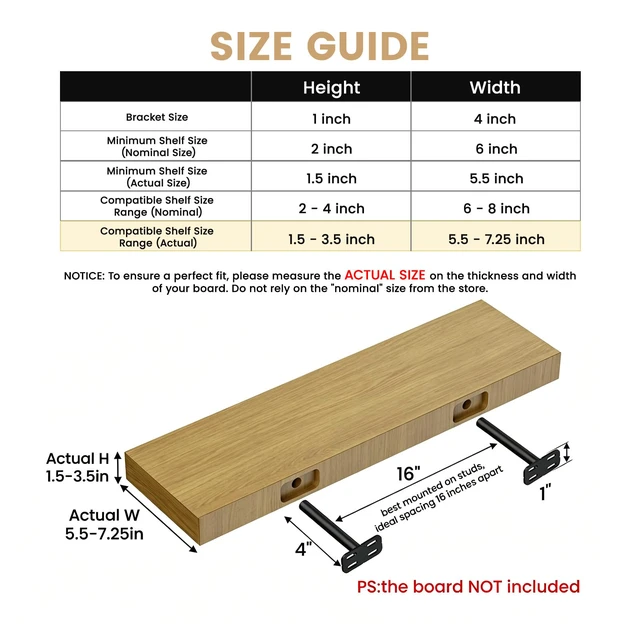 Alt view image 2 of 7 - 4pcs Wall Shelf Brackets Heavy Duty Floating Shelf Bracket Hidden,Invisible Black Shelving Brackets Decorative Floating Shelf Hardware Heavy Duty,Metal Shelf Support Bracket(4"-4pcs)