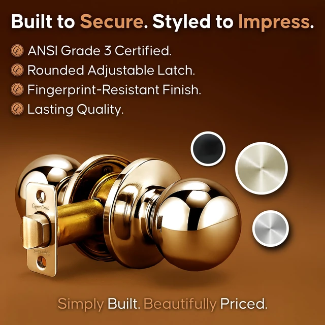 Alt view image 5 of 7 - BK2090PB Ball Door Knob, Dummy Function, 2 Pack, in Polished Brass