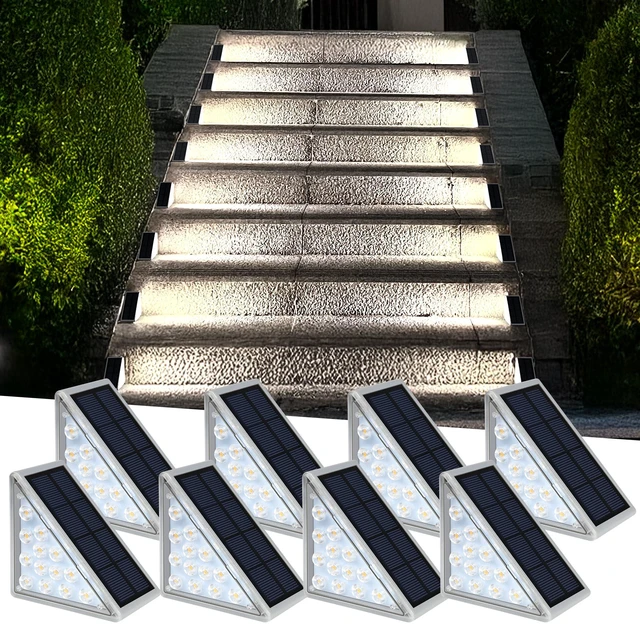 Main image of LED Solar Step Lights Waterproof Outdoor Stair Lights, Solar Deck Lights Outdoor Decor IP67 Solar Lights for Yard, Patio, Garden, Walkways, Front Door, Pathway, Driveway (8)