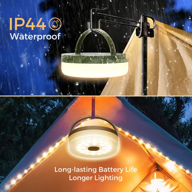 Alt view image 5 of 7 - 2-Pack Camping String Lights, 32.8FT Rechargeable with Storage Reel 8 Modes Quick storage rechargeable tent light with waterproof hanging LED design for RV awning, patio and outdoor camping gear
