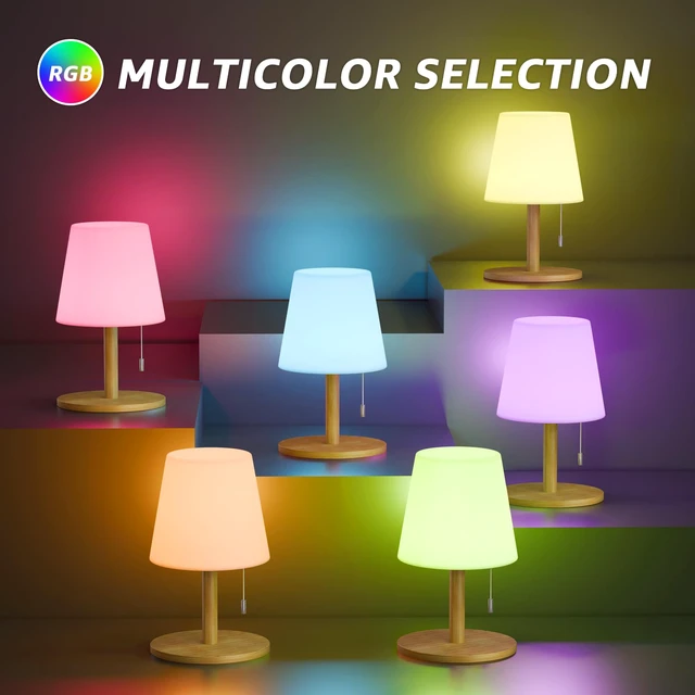 Alt view image 2 of 7 - Shower Lamp Rechargeable Cordless Light Waterproof for Bathroom Spa Portable Battery Operated Table Lamp RGB Mood Lighting LED Night Light for Patio kitchen Camping (Bamboo)