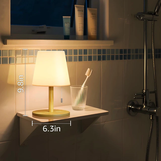 Alt view image 7 of 7 - Shower Lamp Rechargeable Cordless Light Waterproof for Bathroom Spa Portable Battery Operated Table Lamp RGB Mood Lighting LED Night Light for Patio kitchen Camping (Bamboo)