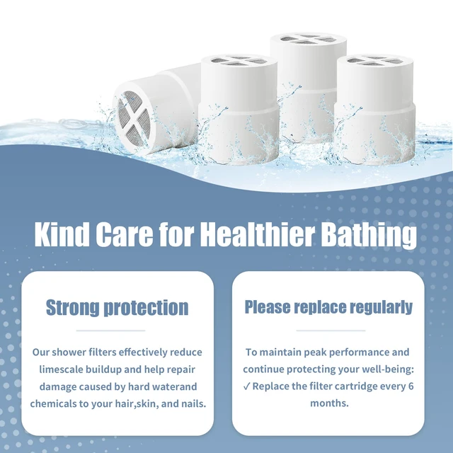 Alt view image 5 of 6 - Shower Head Filter Replacement Compatible with Jolie, 4-Pack Compatible with Jolie showerheads. Features KDF with Vitamins C & E. Durable structure withstands 40°F-110°F water