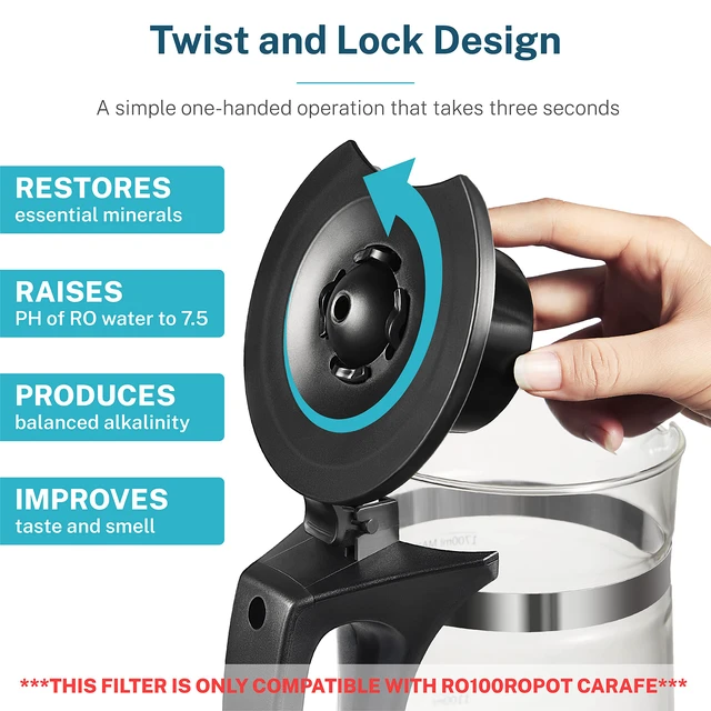 Alt view image 3 of 7 - Official Remineralization Filter for RO100ROPOT Alkaline Water Pitcher Filters for Better Taste and Smell. Remineralize and Increase pH for Pure Drinking Water