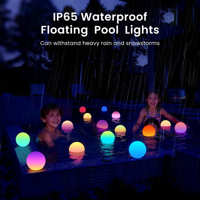 Alt view image 4 of 7 - 3-inch Rechargeable LED Ball Lights, Sphere Night Light 18 Modes, 11 RGB Color Change Mood Lighting, IP65 Waterproof Floating Pool Light for Bedroom Patio Bathtub Decor,Gift