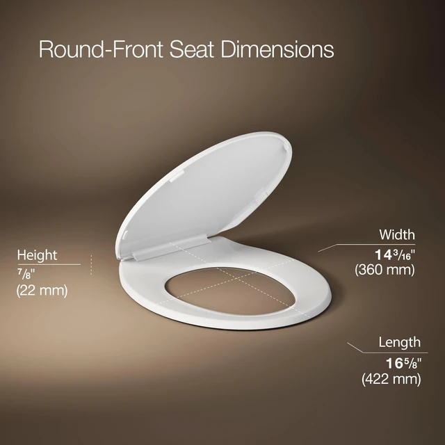 Alt view image 3 of 7 - K-4775-0 Brevia Round Toilet Seat with Quick-Release Hinges And Quick-Attach Hardware For Easy Clean, White