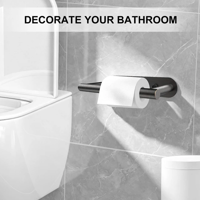 Alt view image 2 of 7 - Toilet Paper Holder Adhesive or Screw-in Oil Rubbed Bronze Adhesive or Screw-in,Waterproof and Rustproof Stainless Steel,Wall Mount Design,for Bathroom Hardware Accessories