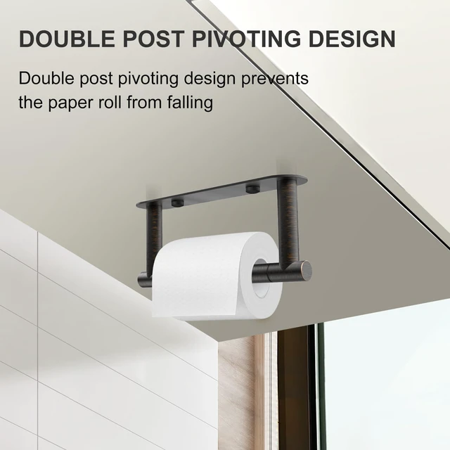 Alt view image 6 of 7 - Toilet Paper Holder Adhesive or Screw-in Oil Rubbed Bronze Adhesive or Screw-in,Waterproof and Rustproof Stainless Steel,Wall Mount Design,for Bathroom Hardware Accessories