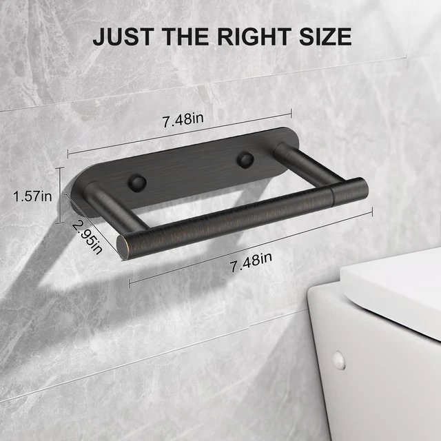 Alt view image 3 of 7 - Toilet Paper Holder Adhesive or Screw-in Oil Rubbed Bronze Adhesive or Screw-in,Waterproof and Rustproof Stainless Steel,Wall Mount Design,for Bathroom Hardware Accessories