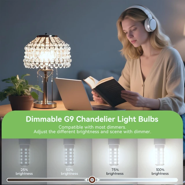 Alt view image 2 of 7 - 12 Pack Dimmable G9 LED Bulb, 40 Watt Eq 4W, 4000K Neutral White T4 G 9 Bi-pin Base Halogen Replacement, 120V No Flicker, 450LM for Chandelier Wall Sconce