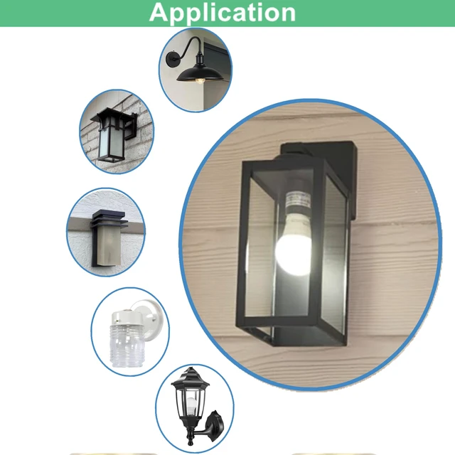 Alt view image 4 of 6 - 6-Pack Dusk to Dawn LED Outdoor Light Bulb, 10W 5000K Daylight 1100LM, Auto On/Off Light Sensor, E26 Base - Weatherproof for Porch, Yard & Garage