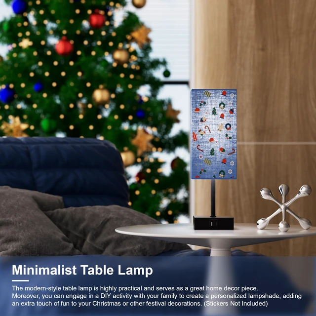 Alt view image 4 of 7 - Touch Bedside Table Lamp for Bedroom, 14-Inch, Navy Blue Set of 2 USB A+C Ports, Touch 3-Way Dimmable LED Bulb Included Fabric Lampshade Metal Base Small Nightstand Lamp for Desk Living Room