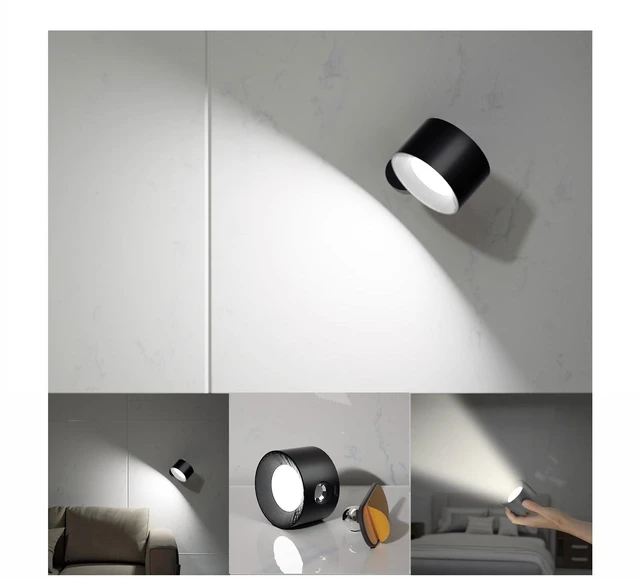 Main image of LED Reading Lights, Wall Mounted Sconces with 3 Color Temperatures & 3 Brightness Levels Rechargeable Battery Magnetic Ball 360°Rotation Touch Control, Lamps for Kids Study Bedside Closet