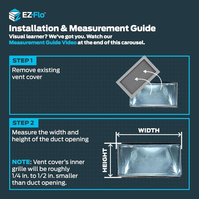 Alt view image 3 of 7 - 16 x 16 Inch (Duct Opening) Return Air Vent Cover for Wall or Ceiling, Solid Steel Return Air Grille, HVAC Vent Cover, White, 61641