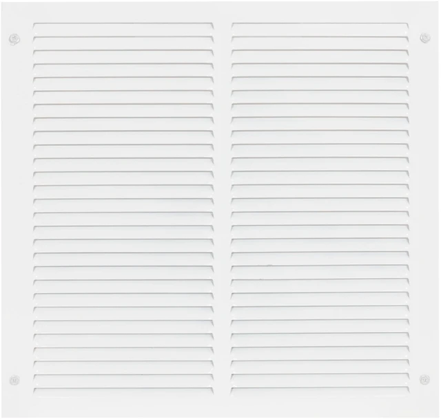 Main image of 16 x 16 Inch (Duct Opening) Return Air Vent Cover for Wall or Ceiling, Solid Steel Return Air Grille, HVAC Vent Cover, White, 61641