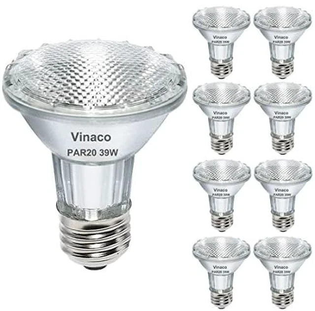 Main image of 9PCS Eco Halogen Light Bulb, 39W PAR20 Warm White, Dimmable, 480 Lumens, 3000K, 120V, E26 Medium Base, 40° Flood Beam Angle, Track Lights, Indoor