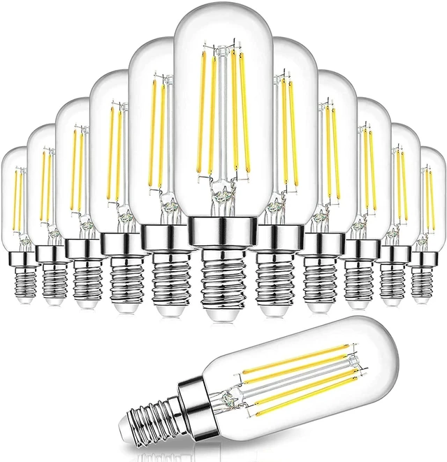 Main image of Dimmable E12 Candelabra LED Bulbs 60W Equivalent 6W 600lm, T6 Edison Light Bulbs, 5000K Daylight White, Clear Filament Chandelier LED Light Bulbs, Small Vintage Bulbs for Ceiling Light Fan, 12-Pack