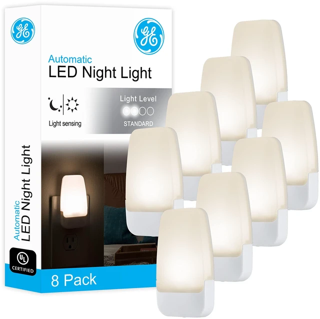 Main image of Plug in Night Light with Dusk to Dawn Sensor, 8 Pack Night Lights Plug Into Wall, Warm White 3000K Light for Bedroom, Bathroom, and Nursery, UL Certified, Energy Efficient
