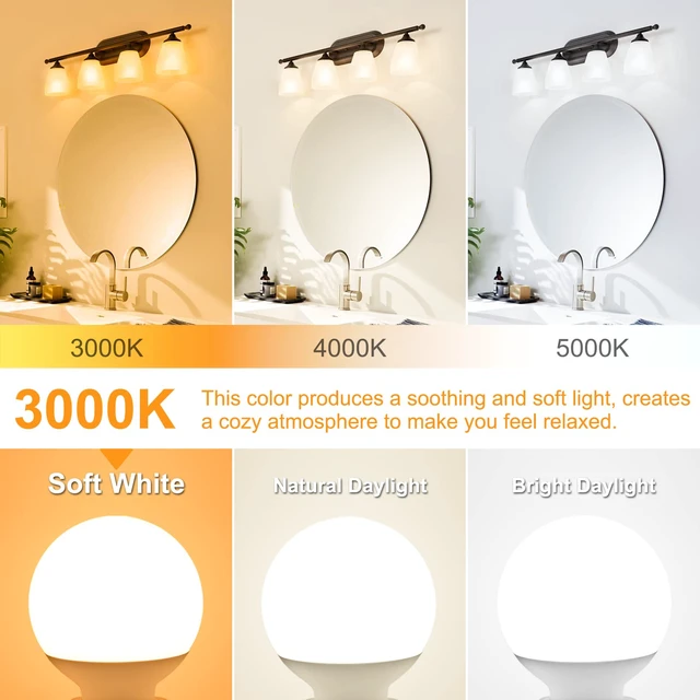 Alt view image 3 of 7 - 20 Pack G25 LED Bathroom Light Bulbs 3000K Soft White E26 Base 60W 500LM, 5W, CRI 85+, Non-dimmable Standard Base LED Globe Light bulbs for Bathroom Vanity Mirror