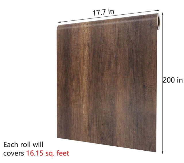 Alt view image 7 of 7 - 200"x17.7" Wood Grain Contact Paper Wooden Contact Paper for Cabinets Removable Vinyl Wrap Wood Decorative Peel and Stick Woods Wallpaper Self Adhesive Wooden Look Wallpaper for Countertops