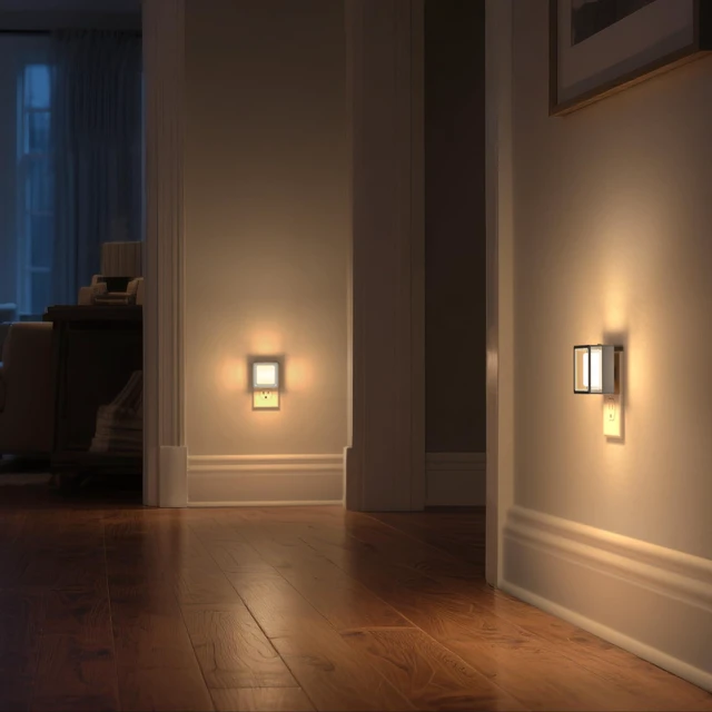 Alt view image 6 of 7 - Night Light,Night Lights Plug into Wall,2 Pack 3000K Nightlight Adjustable Brightness,Automatic Night Light Plug in with Light Sensor,for Bathroom Hallway Room Decor,Silver