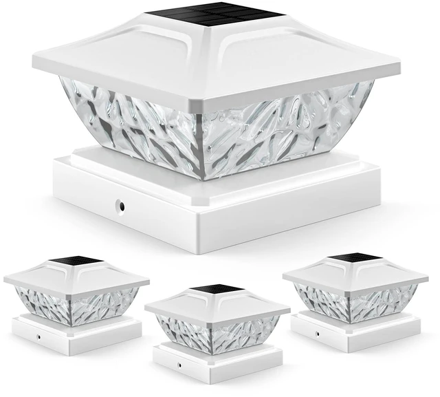 Main image of 4 Pack Solar Post Cap Lights, 2 Modes Bright Solar Post Lights Outdoor Waterproof, Outdoor Post Lights Solar Powered Deck Lights for 4x4 4.5x4.5 5x5 Posts for Garden Decor