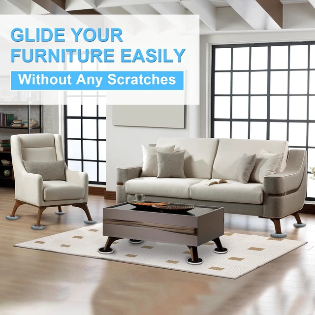 Alt view image 6 of 7 - New Upgrade Furniture Movers Sliders: Multi-Surface Furniture Sliders Round 4PCS 4.3" Moving Pads and 4 Hardwood Socks - with Anti-Slip Groove - Protect Floor and Easily Move Bed Couch Table