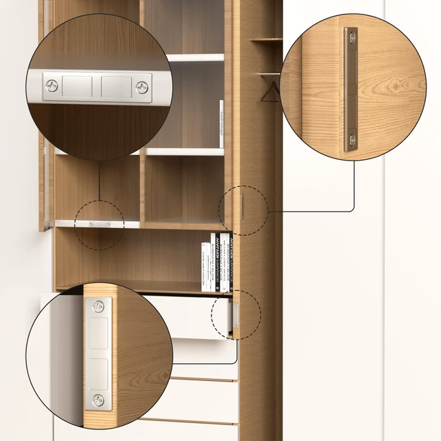 Alt view image 6 of 7 - Drawer Magnet Door Magnets, 12 Pack Ultra Thin Cabinet Magnetic Door Catches 30 LB Kitchen Drawer Closures, Door Magnetic Catch Heavy Duty Cupboard Double Magnets Latch for Closet Door Closing